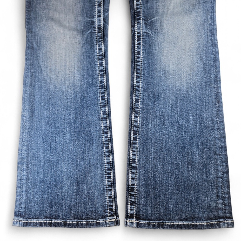 Miss Me Signature Boot Jean 28 Bootcut Angel Wing Pockets Stretchy Inseam 31.5" - Picture 9 of 14